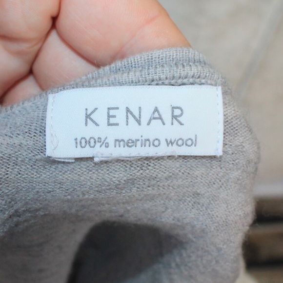 Kenar Grey Merino Wool Aztec Crewneck Sweater - Picture 3 of 3